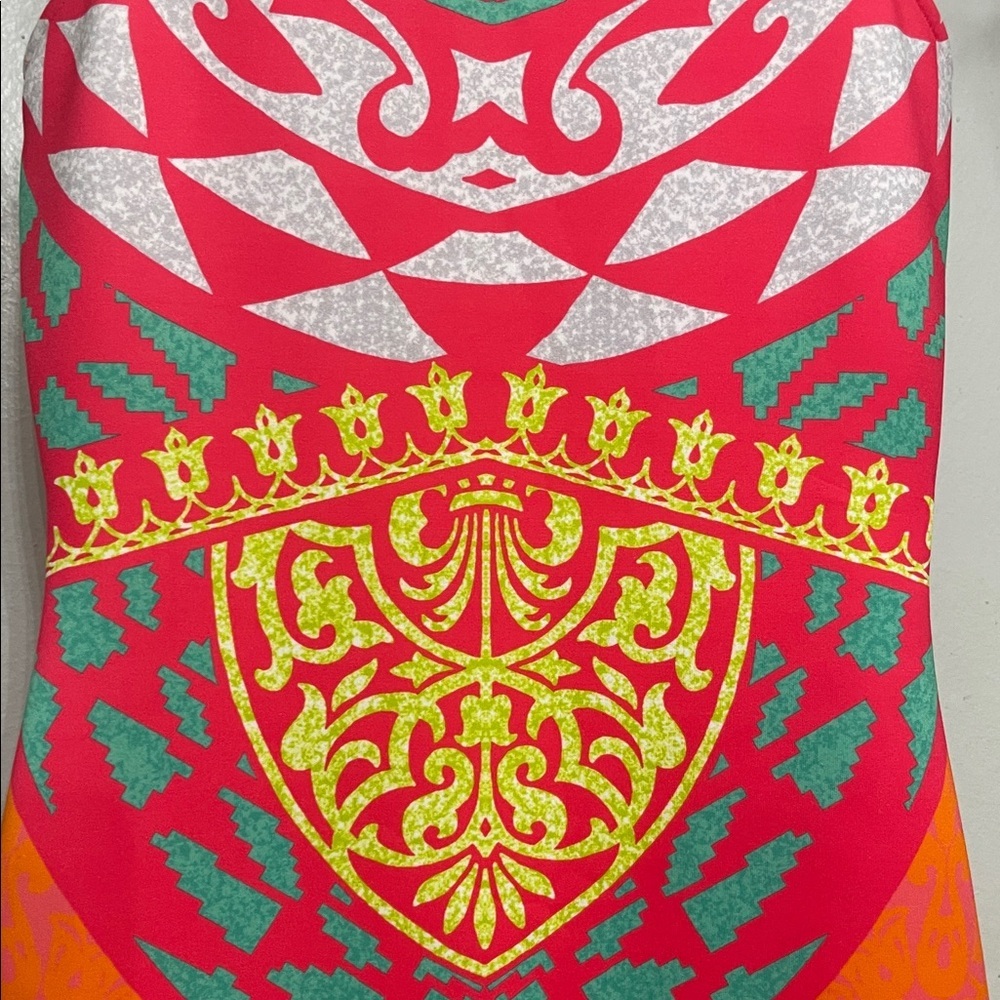 Hale Bob Cabana Dress Small | Vibrant Print Sleeveless Bodycon Lined Size S - Picture 4 of 8